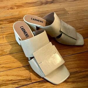 Carmens size 39 worn once fine European genuine leather slides. US 8.